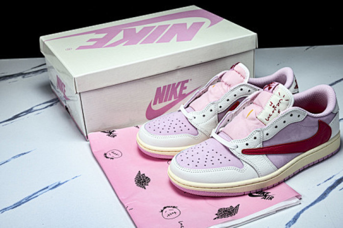 Travis Scott × AJ1 Low "Shy Pink" IQ7604-101