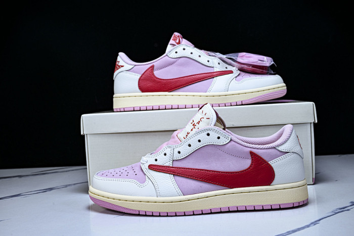 Travis Scott × AJ1 Low "Shy Pink" IQ7604-101
