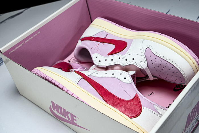 Travis Scott × AJ1 Low "Shy Pink" IQ7604-101