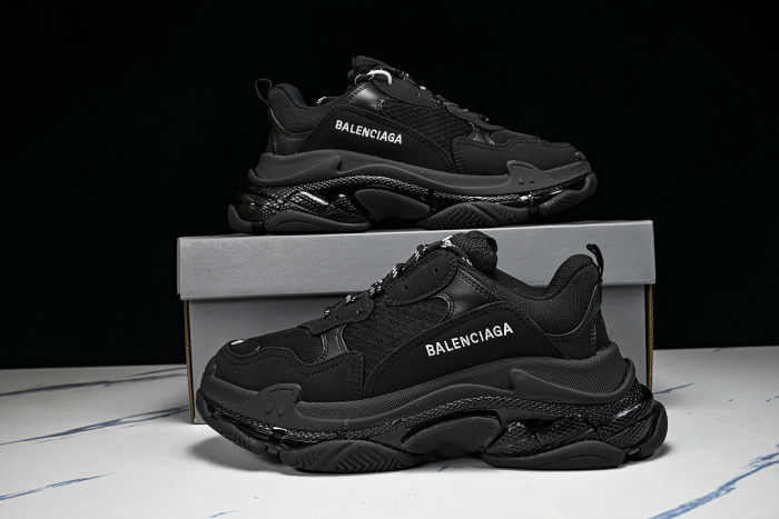 BL TRIPLE S TRAINERS BLACK SNEAKERS W1FB3-1001